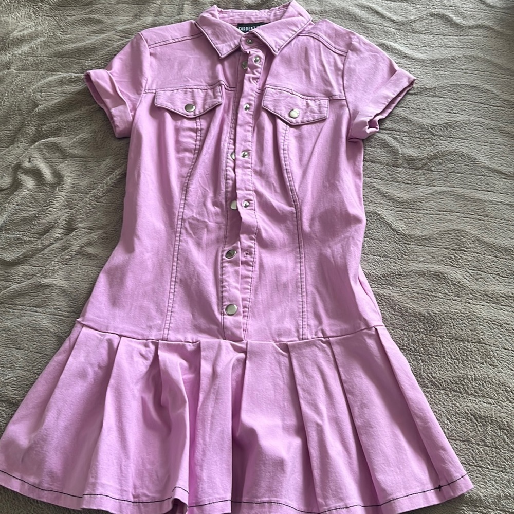 Current Mood Bubblegum Breath Pleated Utility Dress